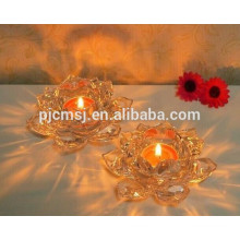 Cheap Crystal Lotus Flower Glass Candle Holder For Home Decoration